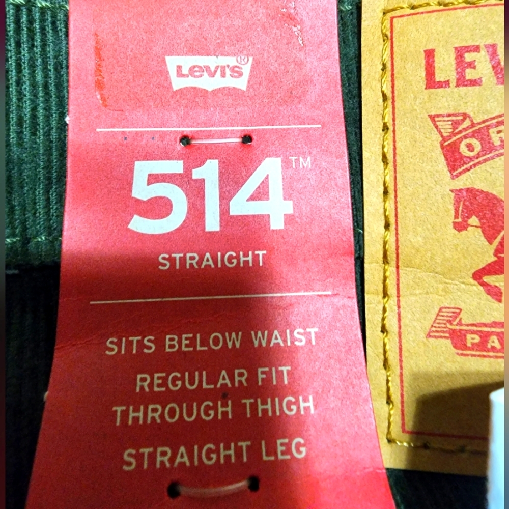 Levi's 514 Dark Green Straight Denim Corduroy pants - Picture 13 of 14